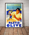 Pastis Olive | Comme a Marseille | Marc | 1936 | Vintage Ads | Wall Art Print | Vintage Poster