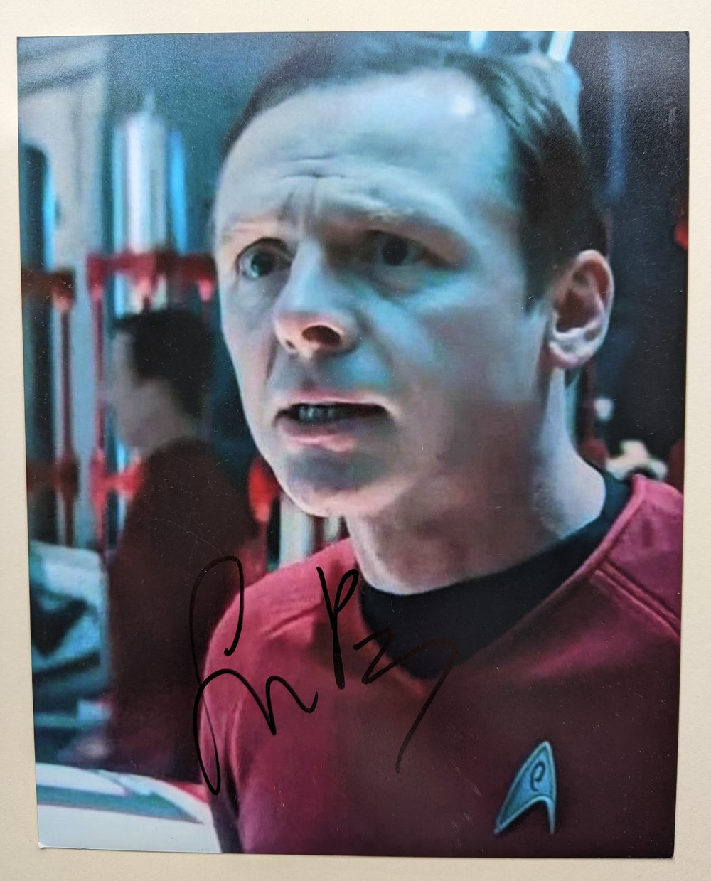 Simon Pegg Signed Star Trek Scotty 10x8