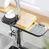 Kitchen Faucet Drain Rack Sink Draining Basket With Hook Sponge Soap Holder