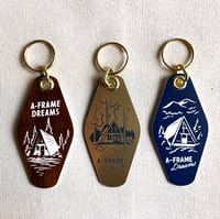 Image 2 of A-Frame Dreams Navy Blue & White Key Tag