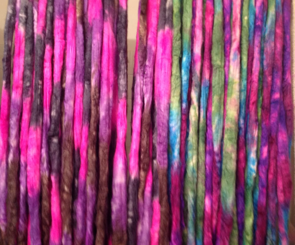 Image of Grab Bags Fiber Mystery, 1 LB - total Handdyed Roving.