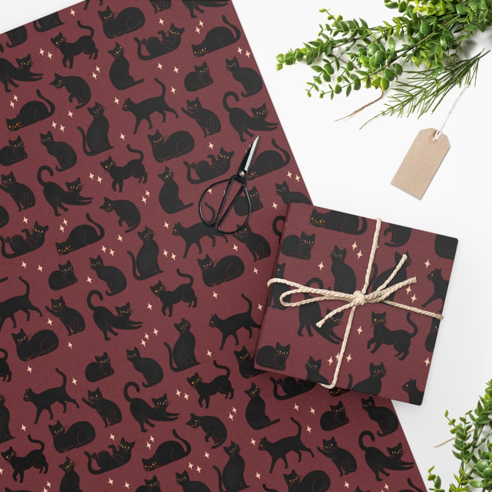 Image of BLACK CAT WRAPPING PAPER
