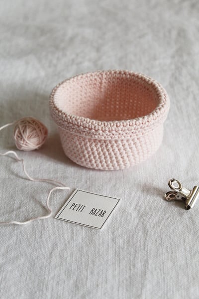 Image of Panière crochetée rose (PNR1ROSE)