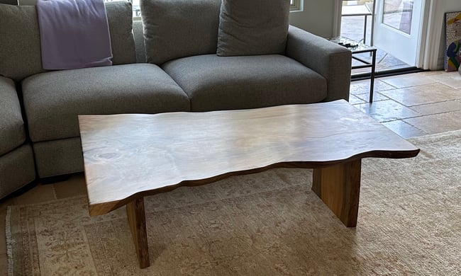 Monterey Pine Live Edge Single Slab Coffee Table