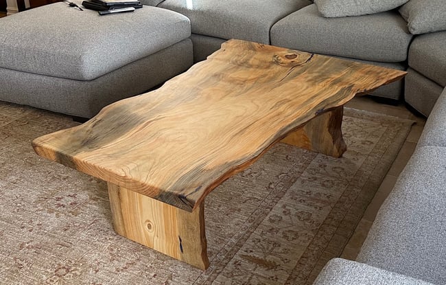 Monterey Pine Live Edge Single Slab Coffee Table