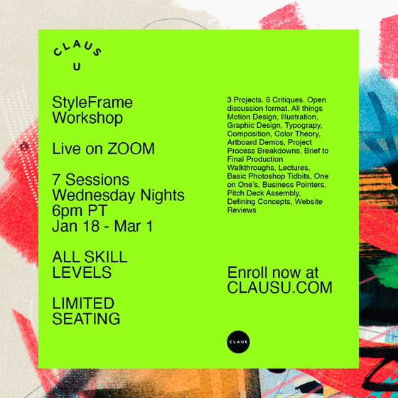 Image of STYLEFRAME WORKSHOP  \\\ 01.18.22 - 03.01.22