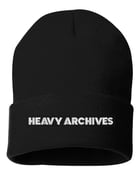 Image of JAZZSOON presents.. "HEAVY ARCHIVES" BLACK WINTER BEANIE HAT