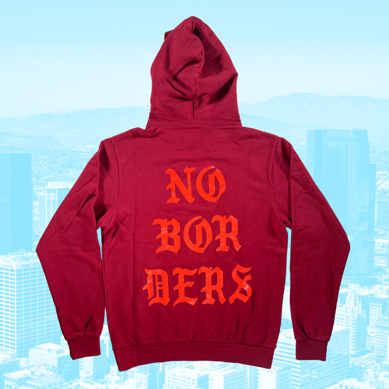 No Borders Hoodie Sweatshirt - Design 1  National Day Laborer Organizing  Network