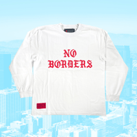 Image 1 of No Borders Long Sleeve T-Shirt - Design 2