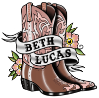 Image 2 of White Beth Lucas Boots Logo Stubby Cooler