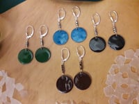 Image 5 of Enameled Penny Earrings with Pyrite Accents 3XK