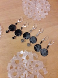 Image 1 of Black Enameled Penny Earrings 3XN, 3XP, 3XM