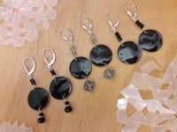 Image 4 of Black Enameled Penny Earrings 3XN, 3XP, 3XM