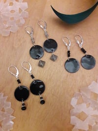 Image 5 of Black Enameled Penny Earrings 3XN, 3XP, 3XM