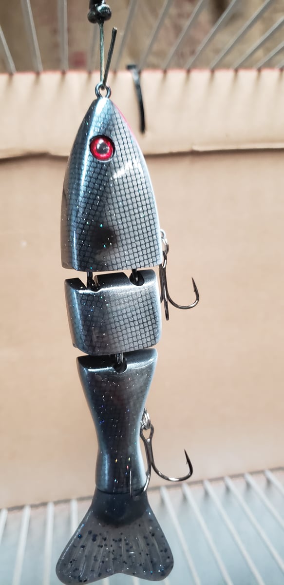 7 inch Scaled Turquoise Shad. Red eye and Throat. Triple Trout