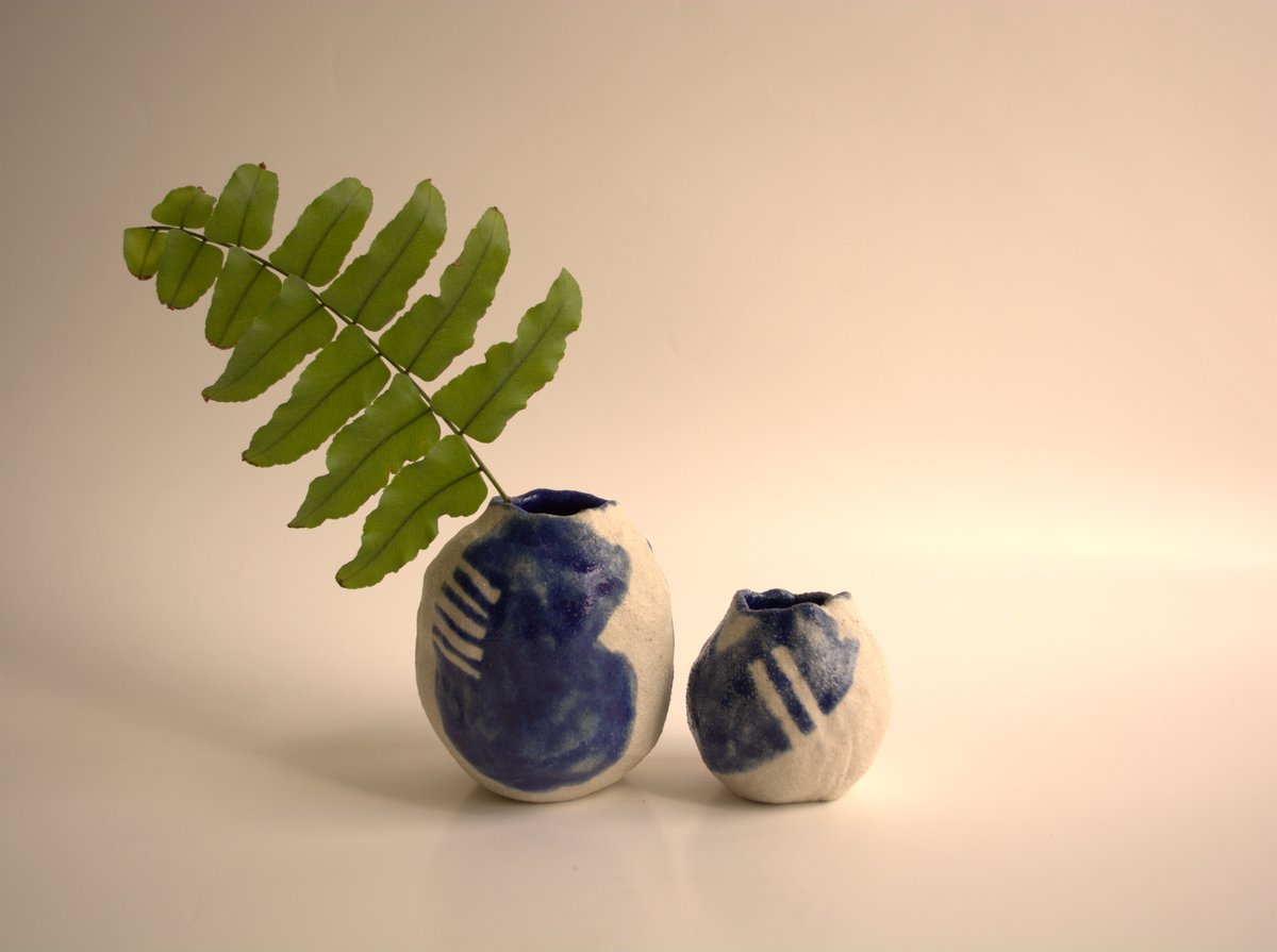 Image of Blue Bud Vase Set 