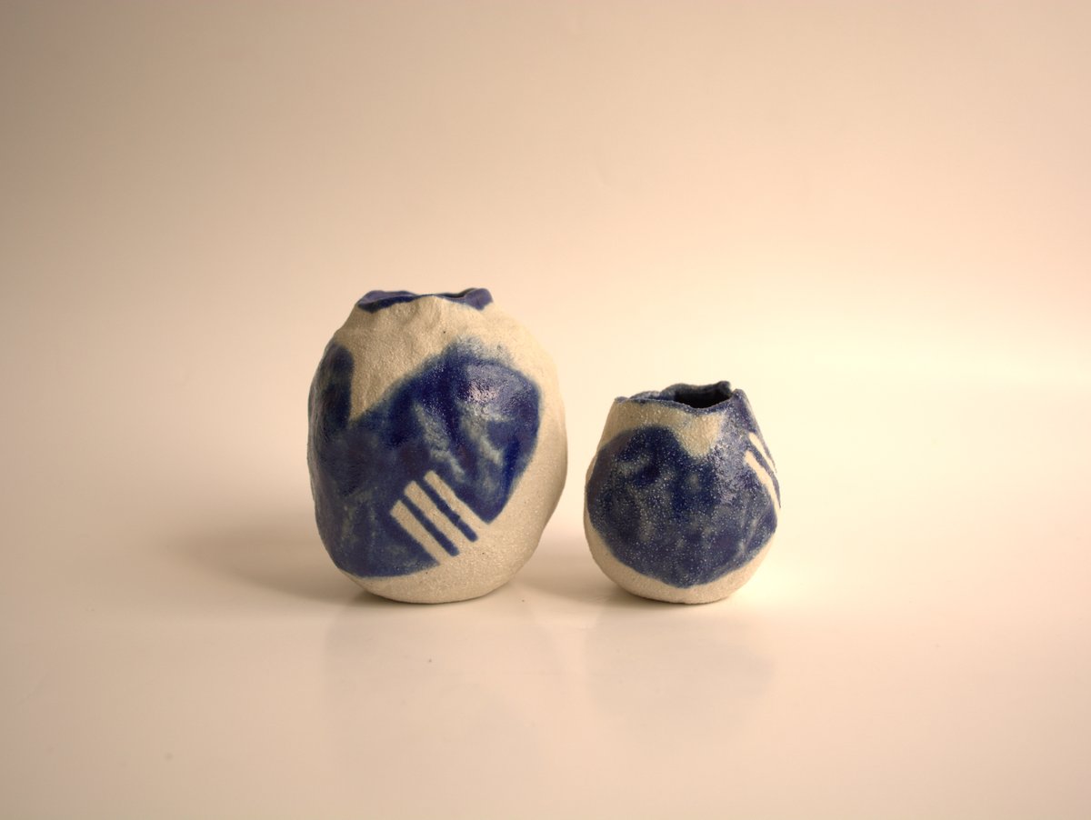 Image of Blue Bud Vase Set 