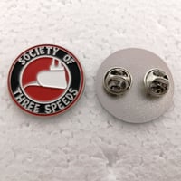 Society of Three Speeds enamel pin 