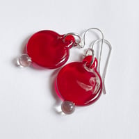 Image 2 of Coin Earrings - Red