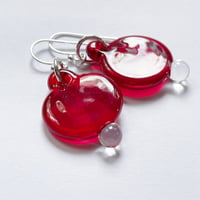 Image 3 of Coin Earrings - Red