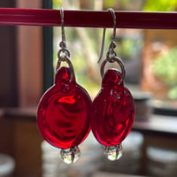 Image 5 of Coin Earrings - Red