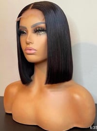 Image 1 of Blow Out Sale 12A Virgin Brazilian 100% Human Hair 4x4 HD Bob Style wig!!!