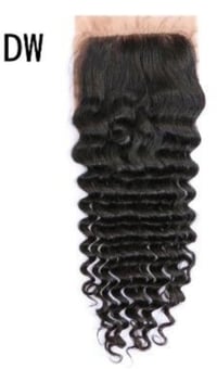 Image 1 of 100% Human Hair Virgin Brazilian 4x4 HD/ 5x5 / 13x4 Frontal Closure Deep Wave