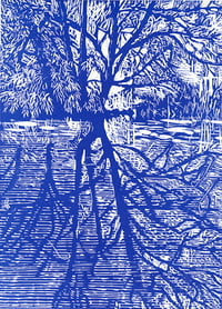 Kennet South of Reading - Woodcut