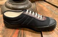 Image 3 of VEGANCRAFT hiker plimsoll black + brown leather lo top sneaker 
