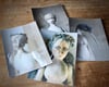 Individual Grey Bird Art Doll Print