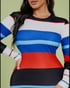 American Striped Bodycon Dress Image 3