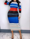 American Striped Bodycon Dress