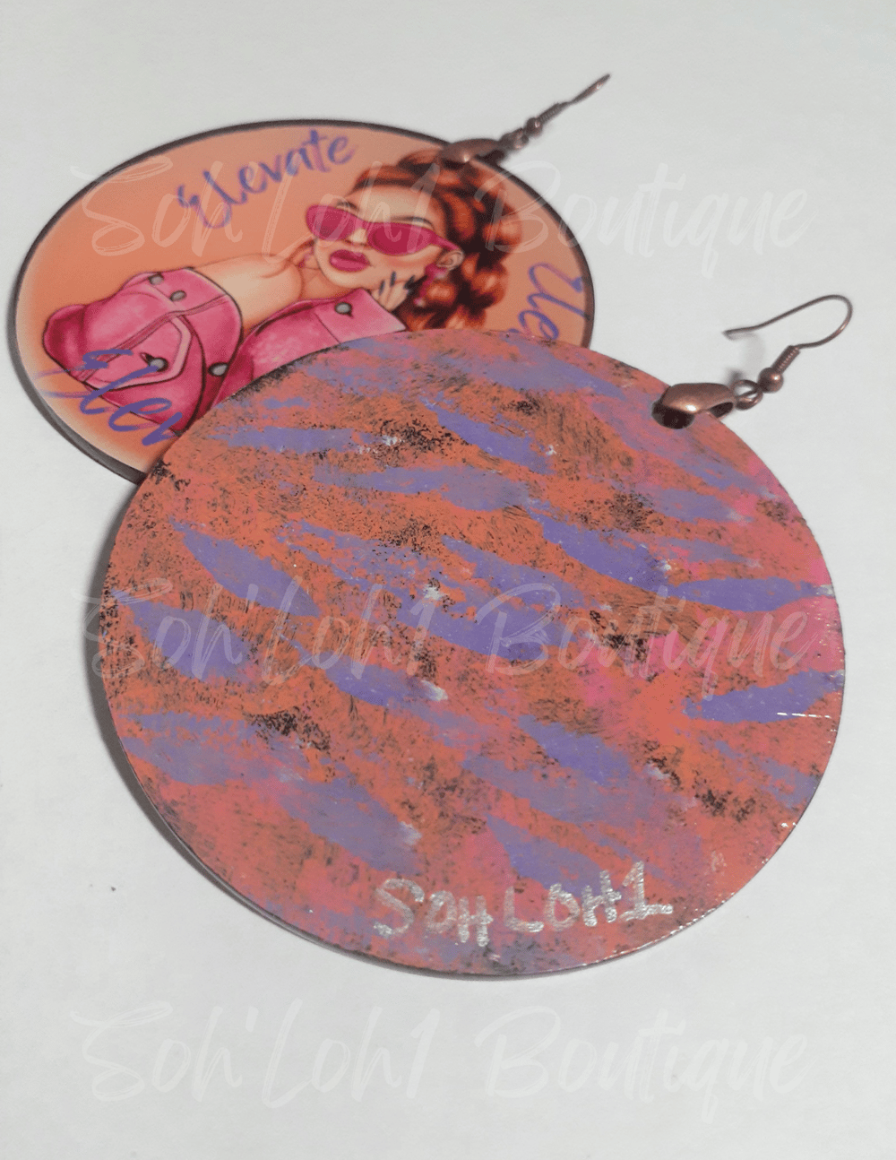 Image of Elevate Custom Acrylic Black Art Dangling earrings