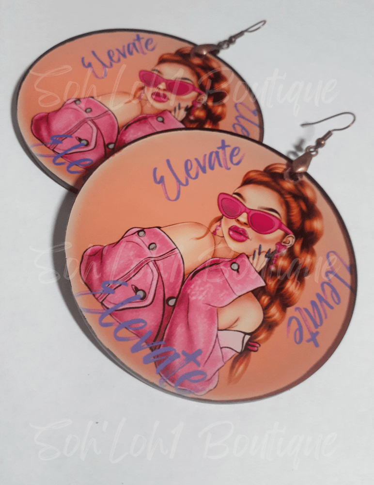 Image of Elevate Custom Acrylic Black Art Dangling earrings