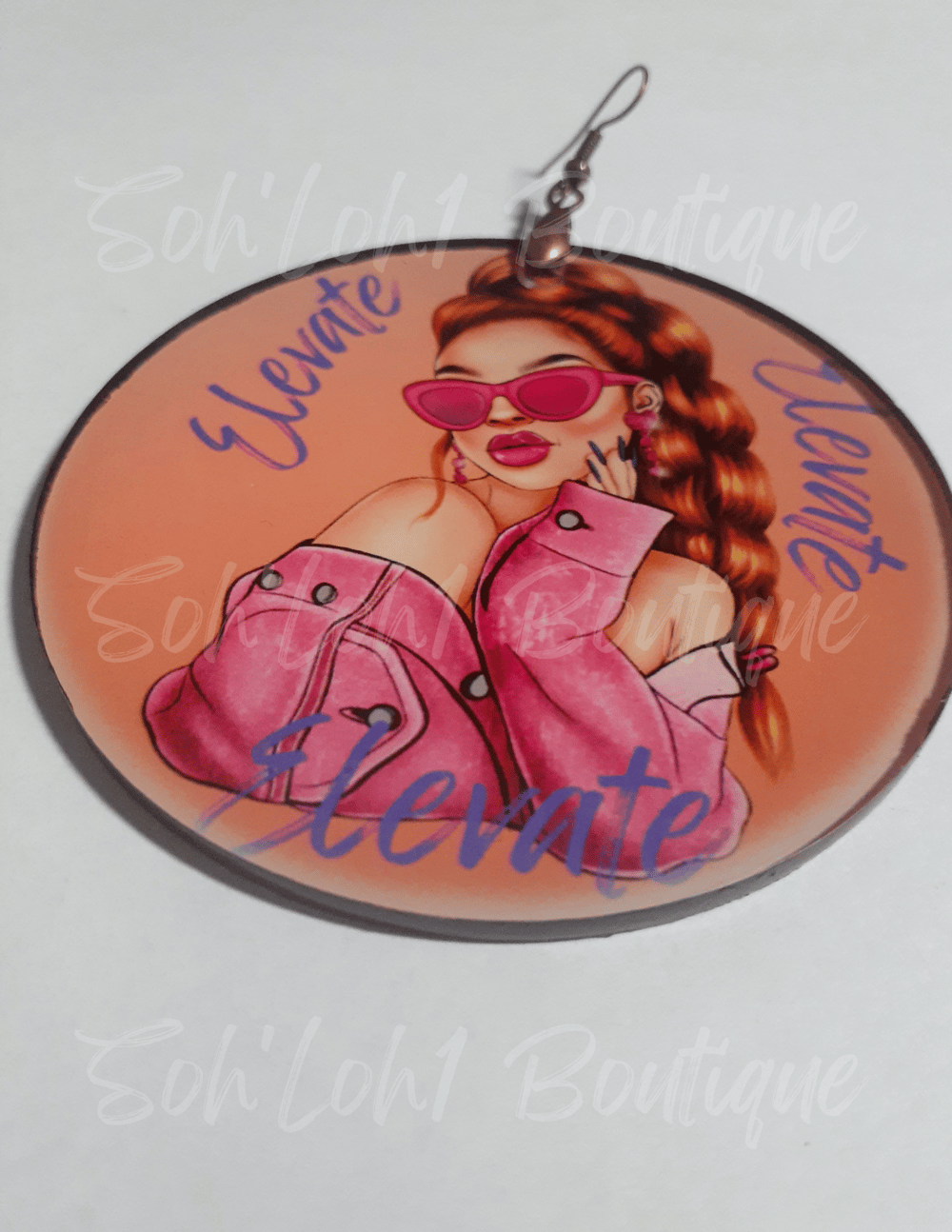Image of Elevate Custom Acrylic Black Art Dangling earrings