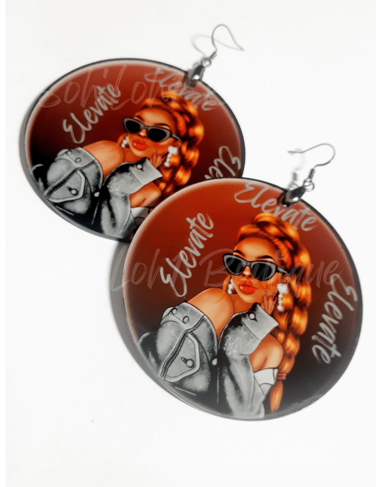 Image of Elevate Custom Handmade African Acrylic earrings