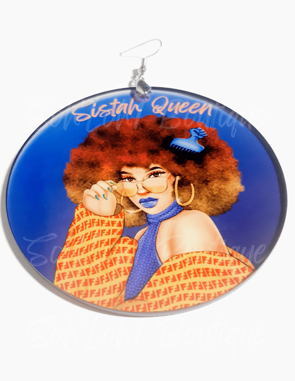 Image of Sistah Queen Fashion Custom Acrylic Black Art African earrings