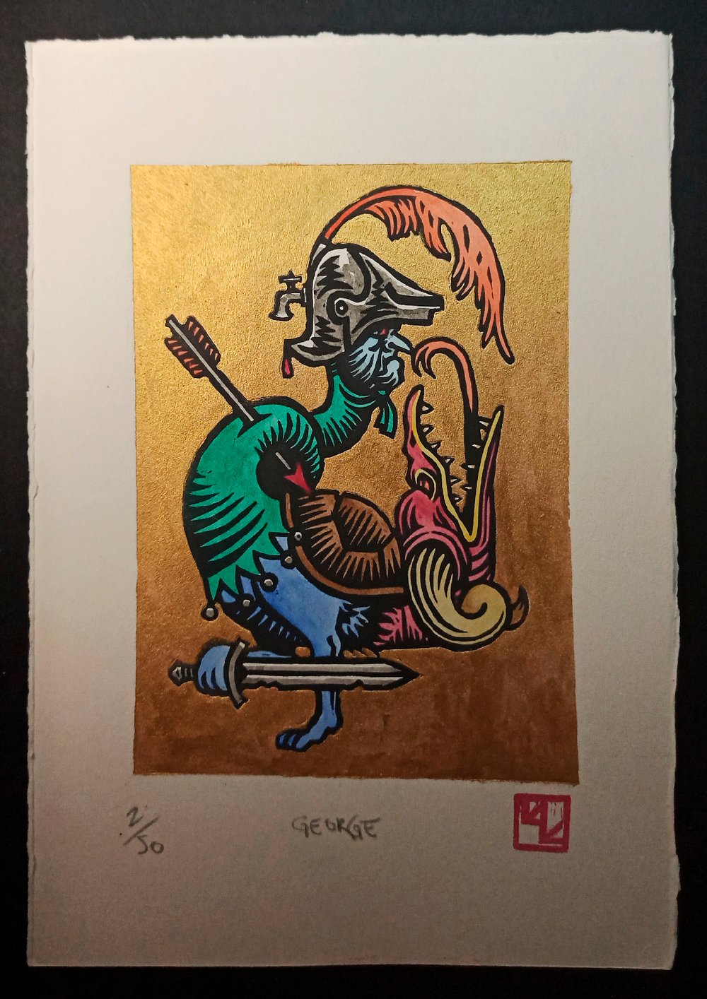 George Linocut Print