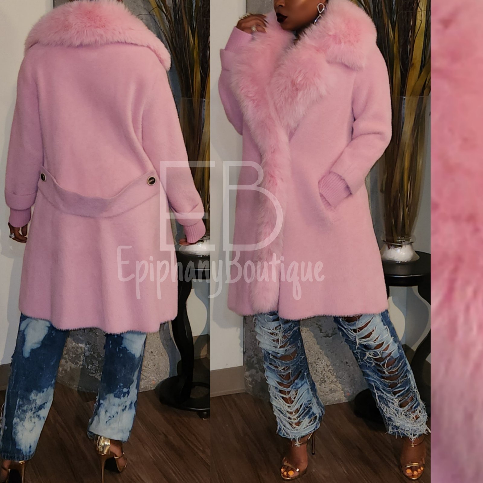 Epiphany Boutique — The Regina' Cashmere Fox Fur Coat