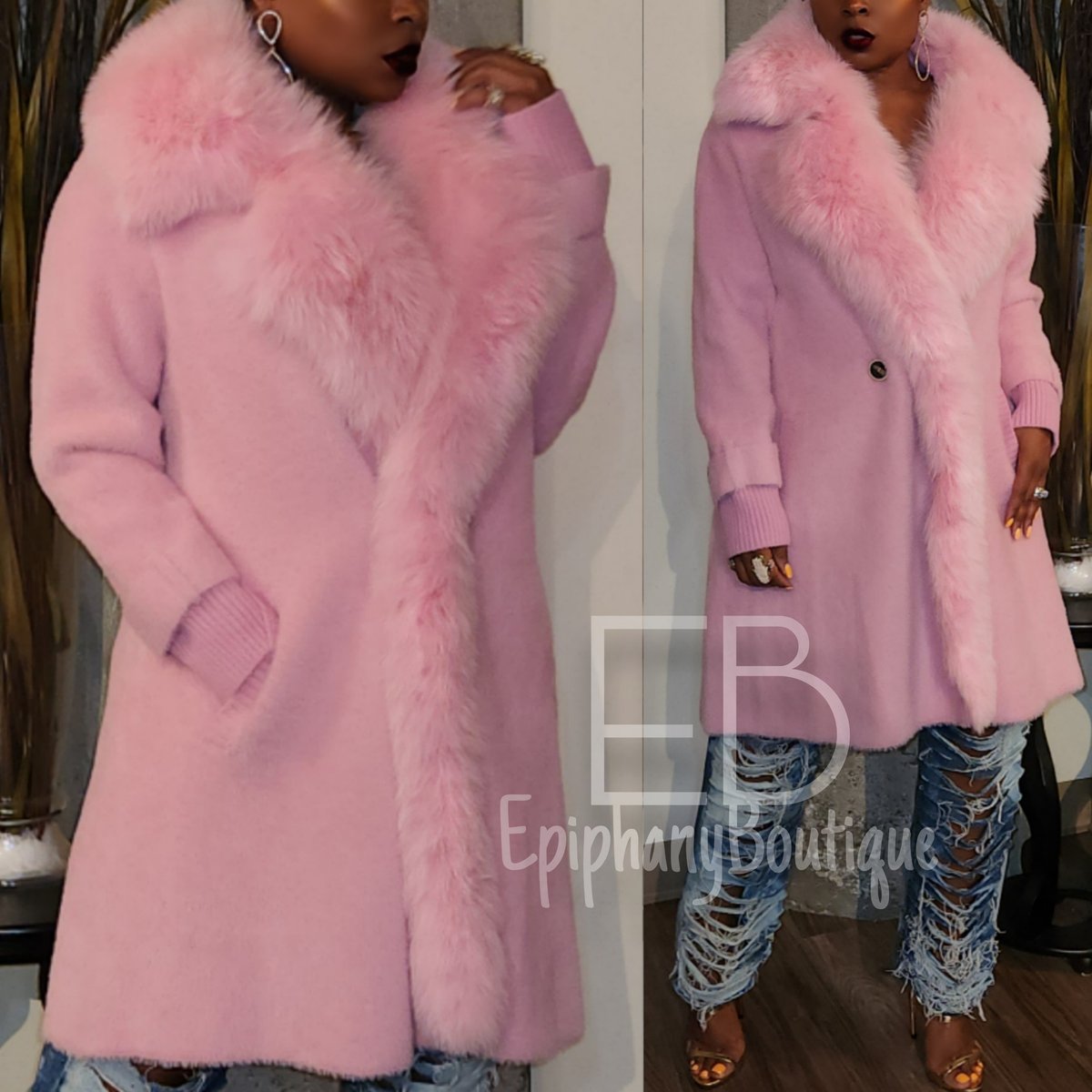 Epiphany Boutique — The Regina' Cashmere Fox Fur Coat