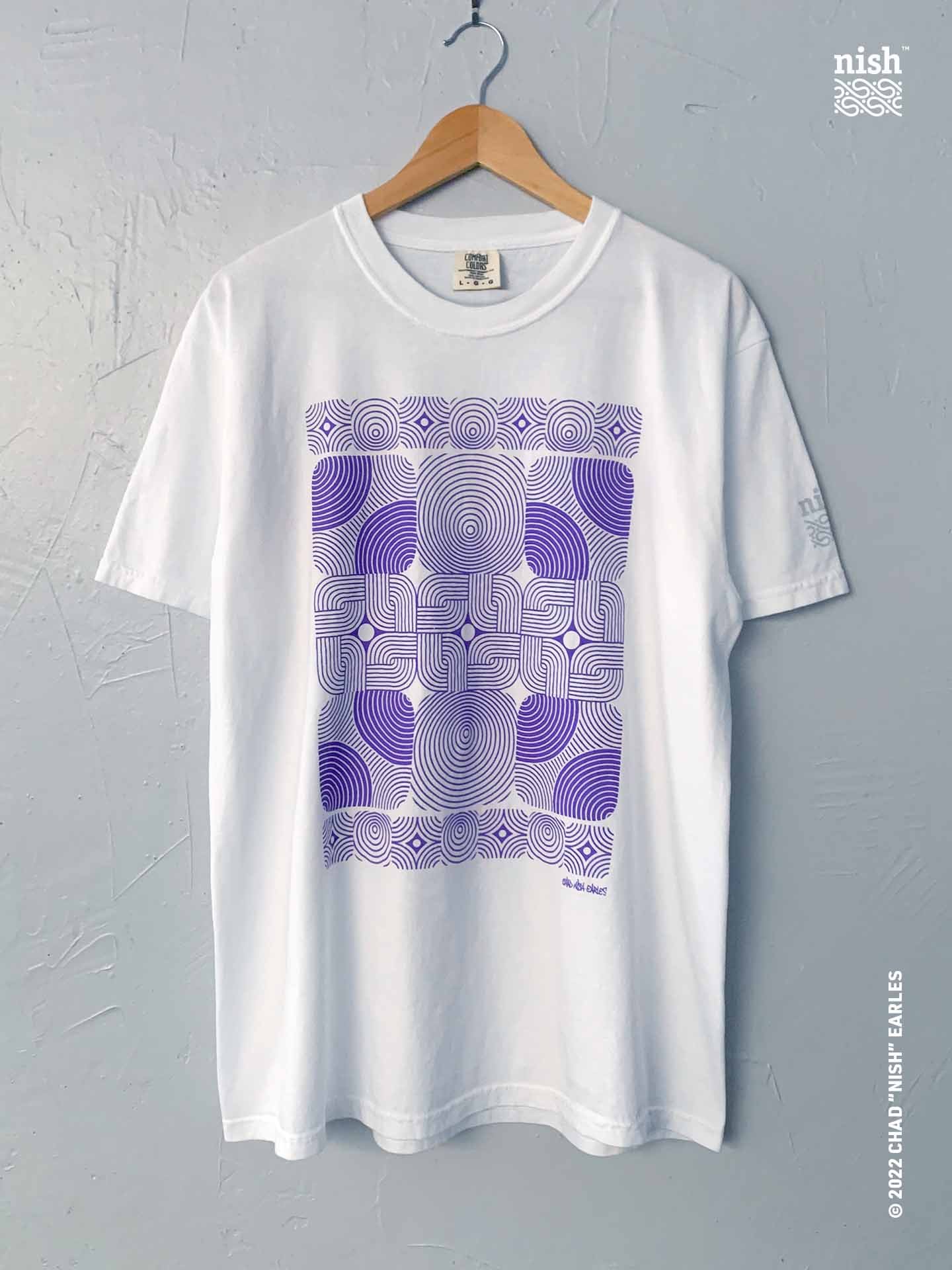 Image of Nish Kah-oh-shun Tee - White/Purple