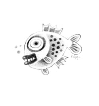 Image 1 of Fishy with BIG EYE. Original pencil drawing.