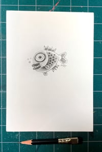 Image 3 of Fishy with BIG EYE. Original pencil drawing.