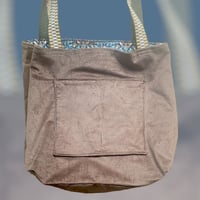 Image 1 of Mink brown cordoroy reversible tote bag with William and Morris lining