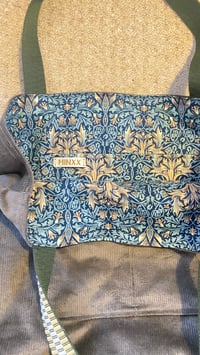 Image 2 of Mink brown cordoroy reversible tote bag with William and Morris lining
