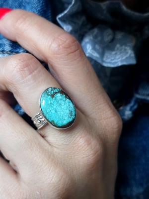 Image of Bague turquoise du tibet - taille 56 - ref. 6569