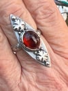 The Christmas Ring ~ True Red, Faceted Garnet Ring, Set in Sterling Silver