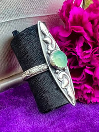 Image 3 of The Wanderer ~ Soft Green, Rose-Cut Chalcedony Statement Ring, Set in Sterling Silver