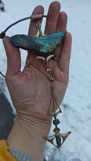 Statement Labradorite necklace 