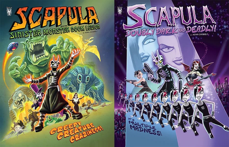 Image of SCAPULA Comic Pack- Scapula and the Sinister Monster Doom Legion & Scapula: Doubly Dark & Deadly!